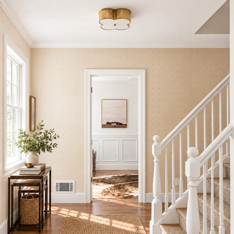 Quadrifoglio Brass Flush Mount | Opal Glass | CLQDF401NB