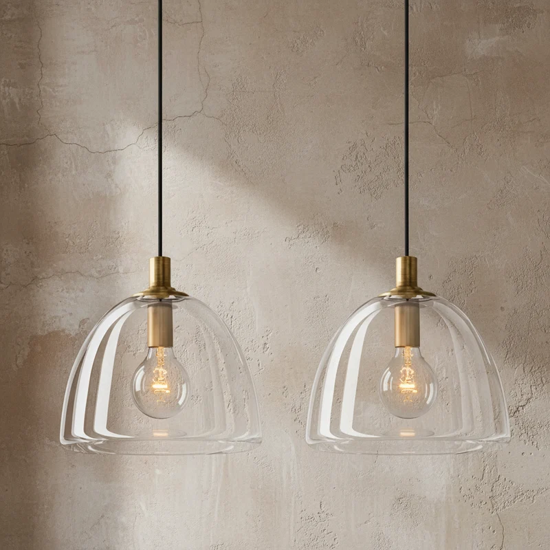 Brass & Glass Pendant | CLH854W