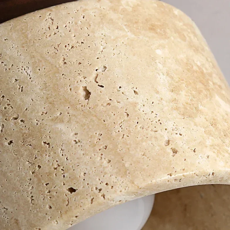 Travertine & Walnut Flush Mount | CL711441095