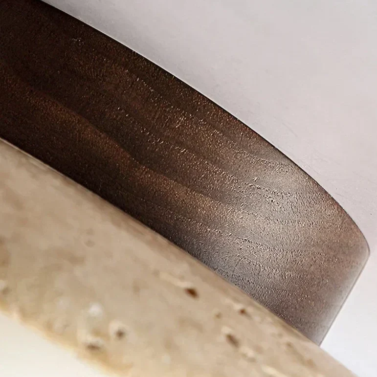 Travertine & Walnut Flush Mount | CL711441095