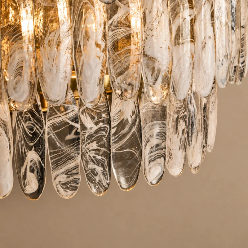 Swirled Glass Chandelier | 3-Tier Large | CLSWL098BR