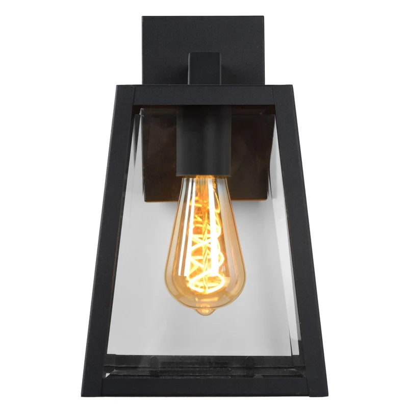 Außenwandleuchte Matslot Landhaus mit Glasschirm 18cm Schwarz