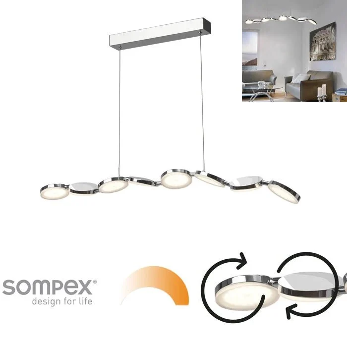 LED Esstischlampe Konge 90 cm – dimmbar & verstellbar (Chrom) drehbar