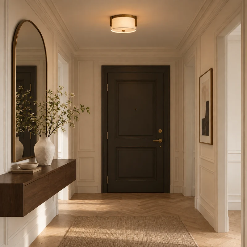 Lino Linen Flush Mount | Antique Brass | CLLIN130AB