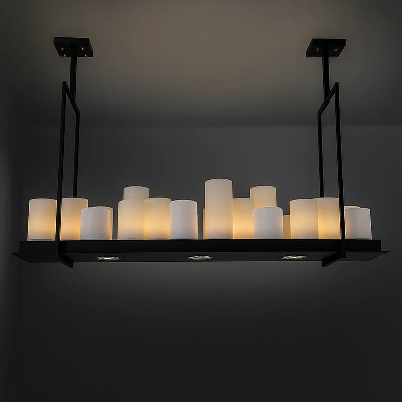 Candle Chandelier | Black Stainless Steel | CLMCC