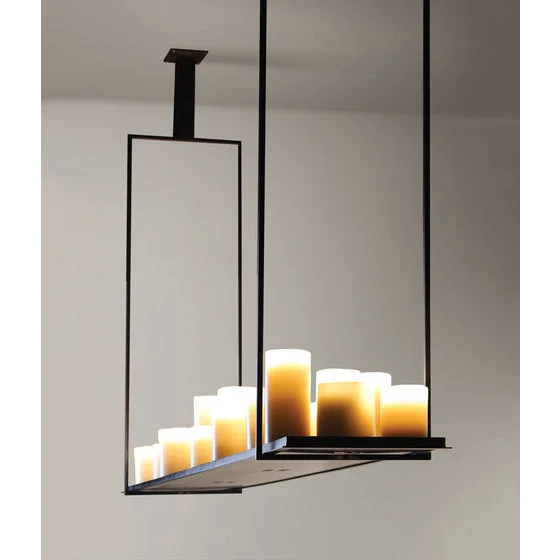 Candle Chandelier | Black Stainless Steel | CLMCC
