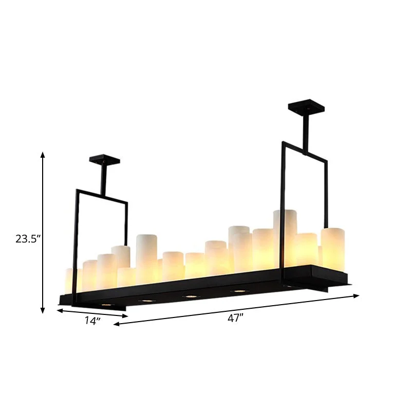 Candle Chandelier | Black Stainless Steel | CLMCC