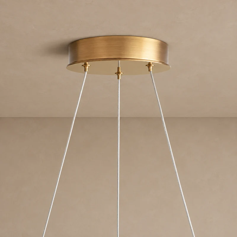 Glass Disc Chandelier | 10-Light Brass | CLDSC107BR