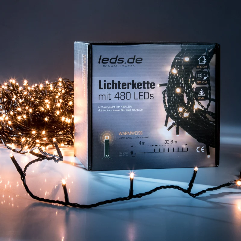 leds.de LED-Lichterkette für Außen und Innen, IP44