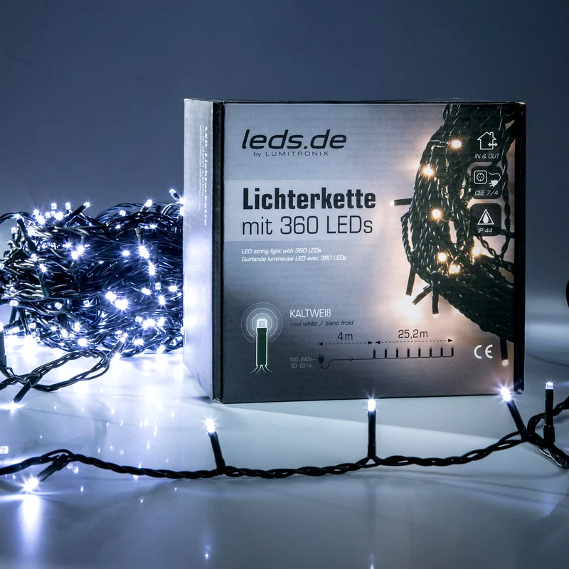 leds.de LED-Lichterkette für Außen und Innen, IP44