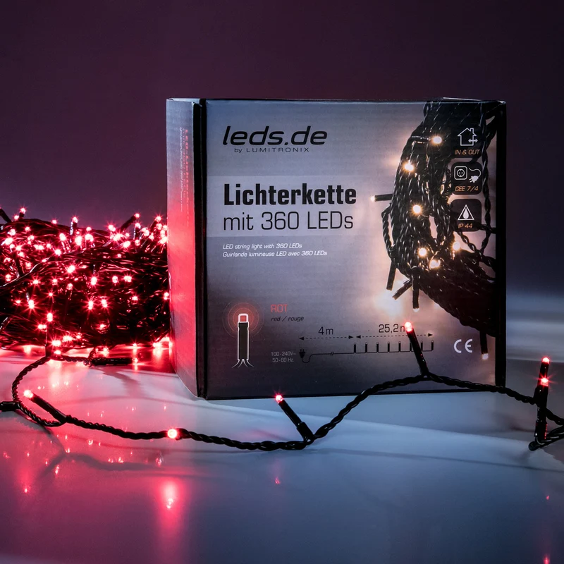 leds.de LED-Lichterkette für Außen und Innen, IP44