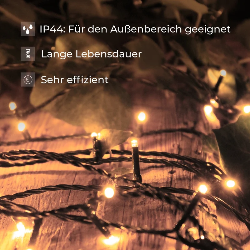 leds.de LED-Lichterkette für Außen und Innen, IP44