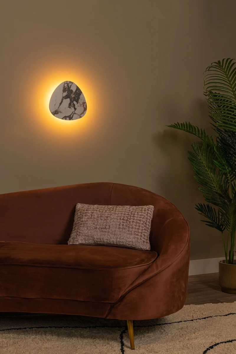 LED-Wandleuchte Kamien aus Keramik 30x30cm Weiß