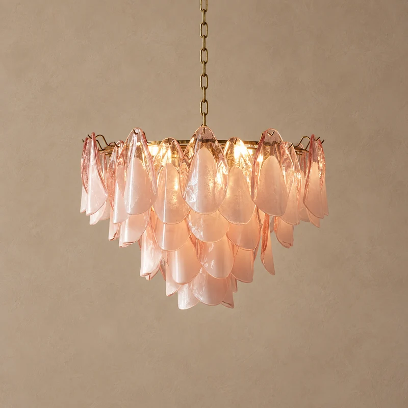 The Lucienne Chandelier | Glass & Stainless Steel | CLND016