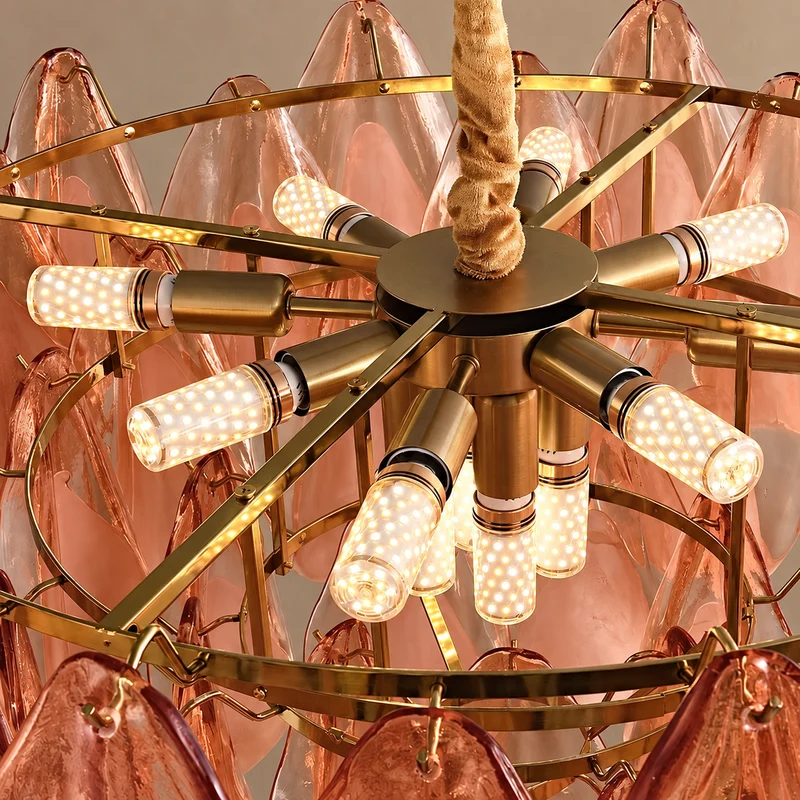 The Lucienne Chandelier | Glass & Stainless Steel | CLND016