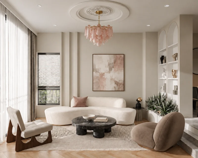 The Lucienne Chandelier | Glass & Stainless Steel | CLND016