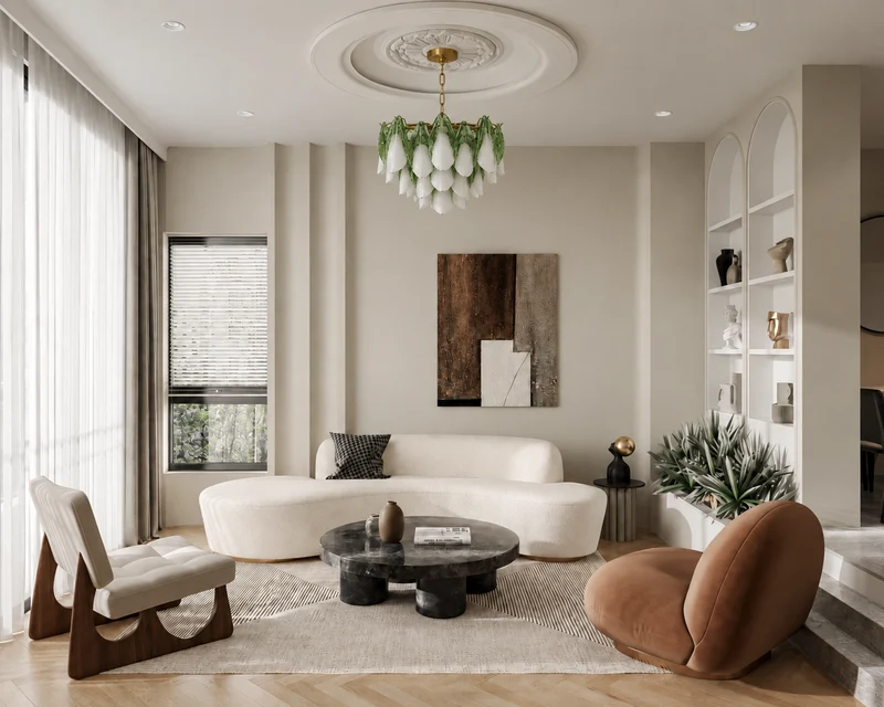 The Maison Chandelier | Glass & Stainless Steel | CLND017