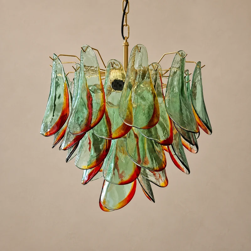 The Solenne Chandelier | Multi-Light Glass & Brass | CLND005
