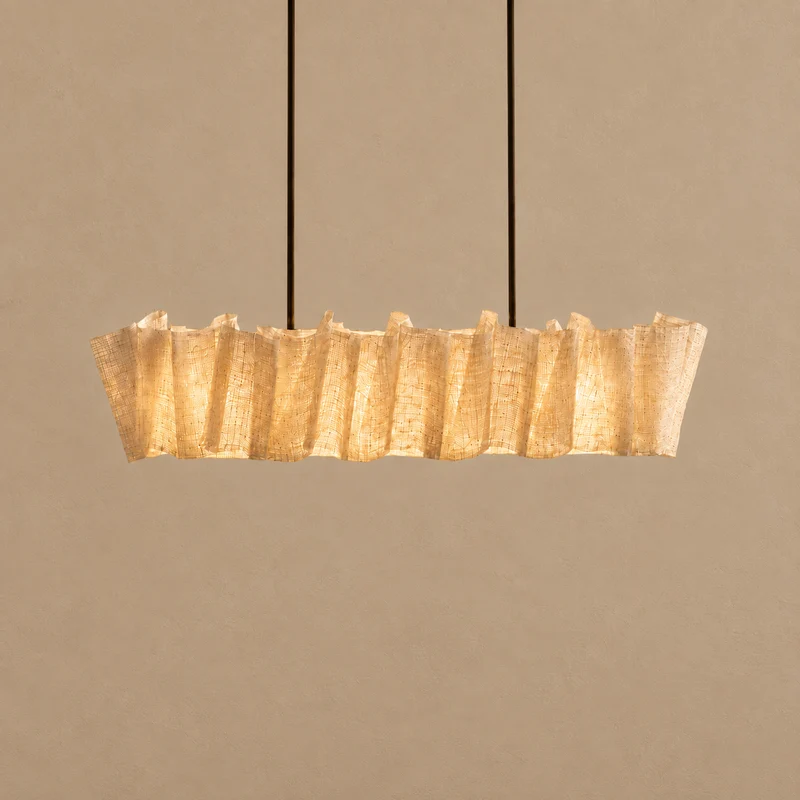 The Sora Linear Chandelier | Handwoven Abaca | CLND018