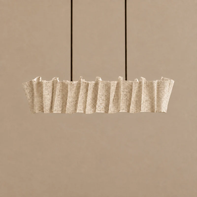The Sora Linear Chandelier | Handwoven Abaca | CLND018