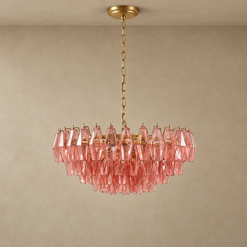 The Asteria Chandelier | Clear Glass & Brass Candlelight | CLND001