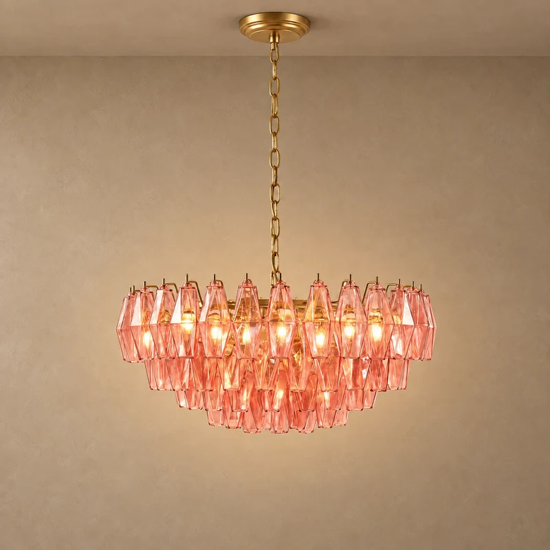 The Asteria Chandelier | Clear Glass & Brass Candlelight | CLND001