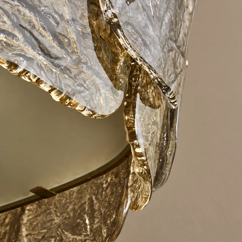The Nocturne Linear Chandelier | Smoky Art Glass & Brass | CLND008L