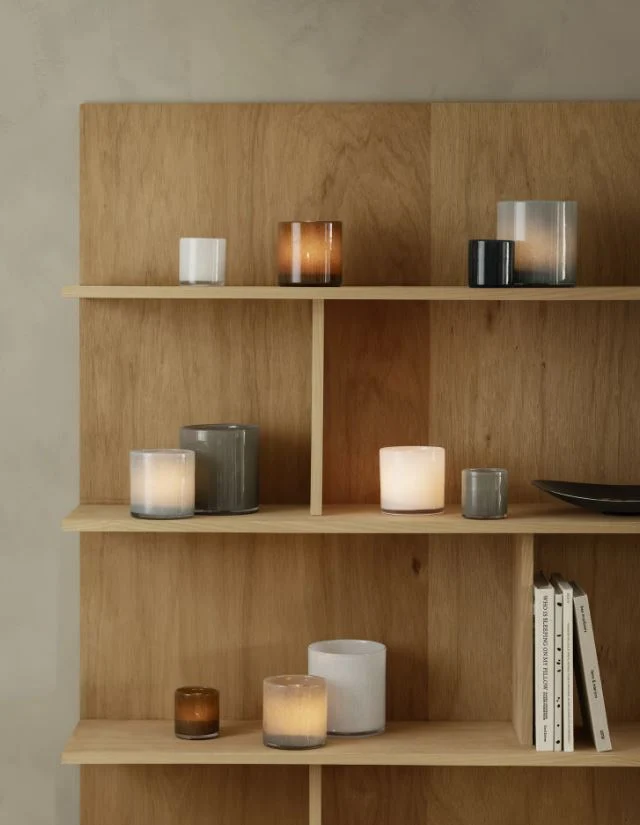 Windlicht Kerzenhalter Saga mouring dove S Blomus