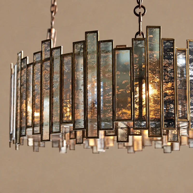 The Solstice Chandelier | Mirrored Glass & Brass | CLSOL091BR
