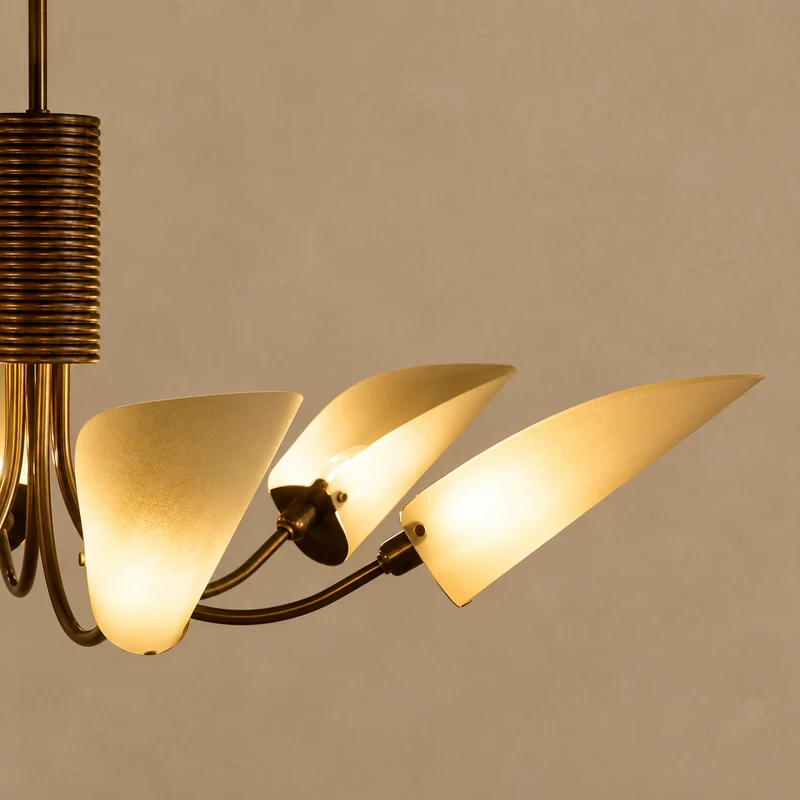 Brass & Fabric Chandelier | 6-Light | CLSFB119BR