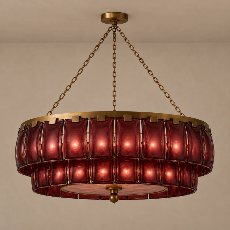 Patri Chandelier | Amber Glass | CL-SGAB-80