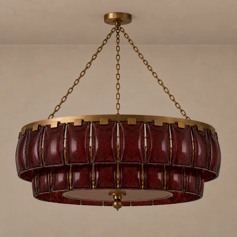 Patri Chandelier | Amber Glass | CL-SGAB-80