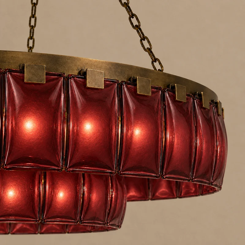 Patri Chandelier | Amber Glass | CL-SGAB-80