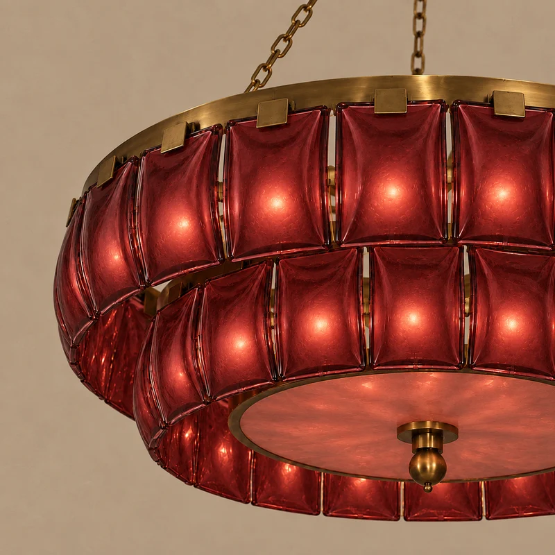 Patri Chandelier | Amber Glass | CL-SGAB-80