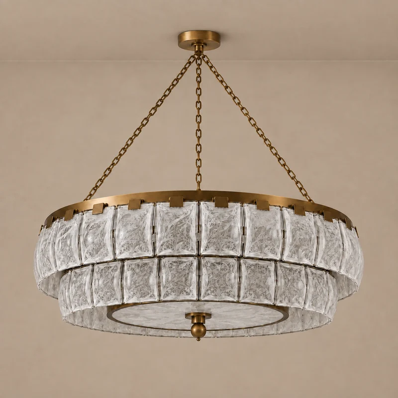 Patri Chandelier | Swirled White Glass | CL-SGAB-81