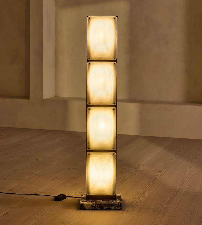 Tapered Glass Floor Lamp | Clear Glass | CLTPG160