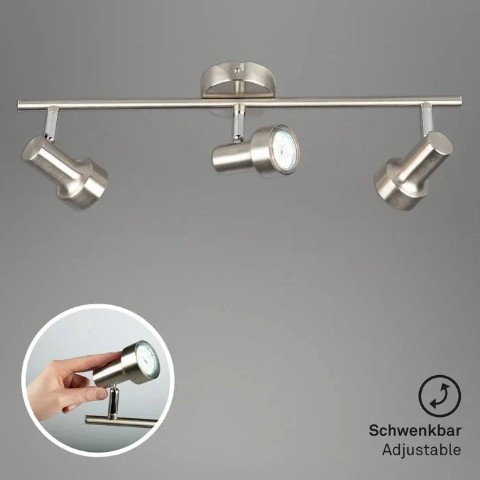 Briloner SUB LED Deckenstrahler 3-flammig – schwenk- & drehbar, GU10, matt-nickel, warmweiß