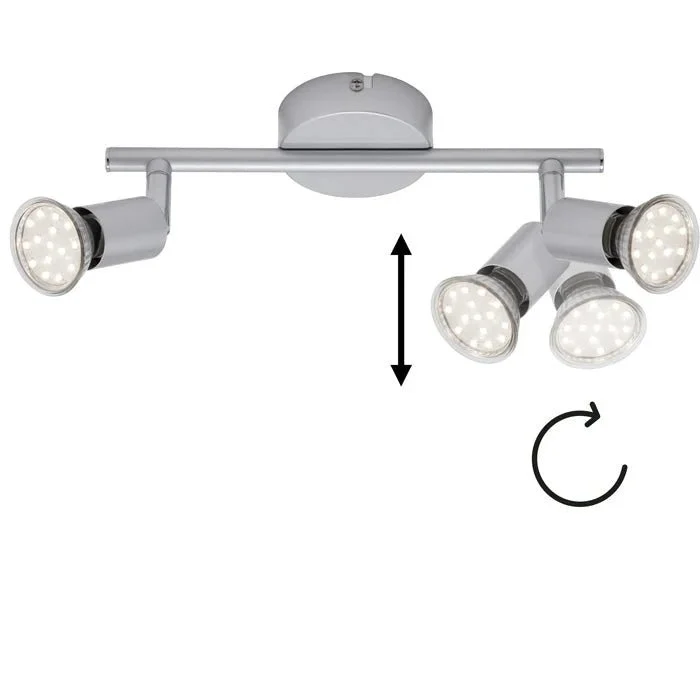 Briloner LED Deckenstrahler 2-flammig silberfarben – GU10, schwenkbar, Deckenspot PICCO