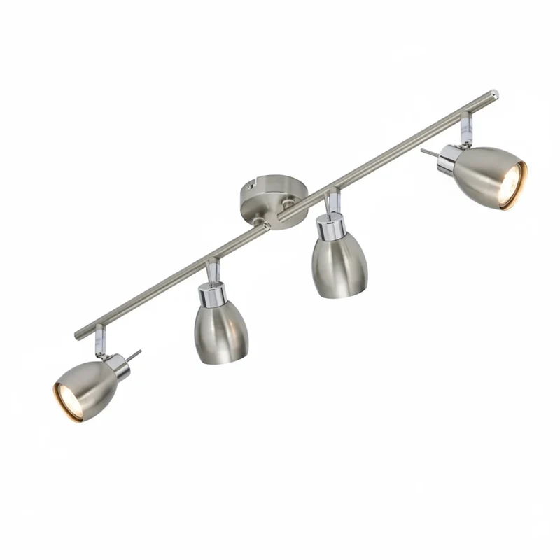 LED Spotleiste TWO 4-flammig nickel-matt – schwenkbar, inkl. GU10 LED 3W, warmweiß