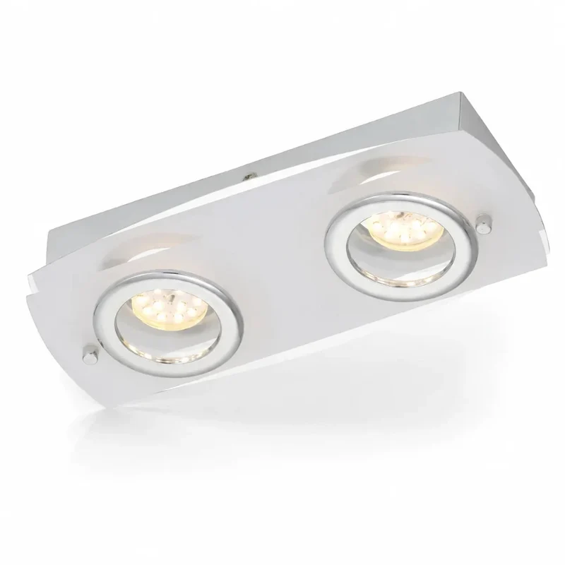 LED Wand- Deckenleuchte flach eckig ACRILICO 2flg Chrom