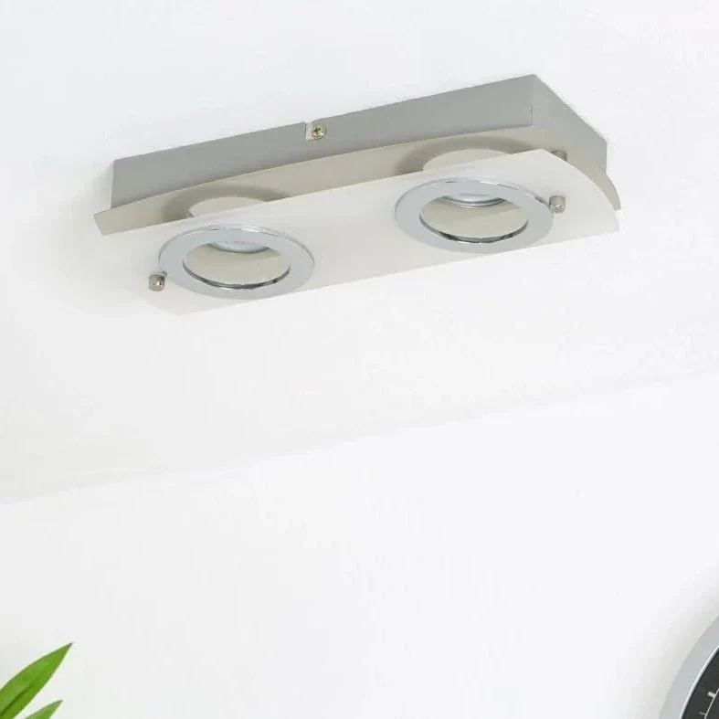 LED Wand- Deckenleuchte flach eckig ACRILICO 2flg Chrom