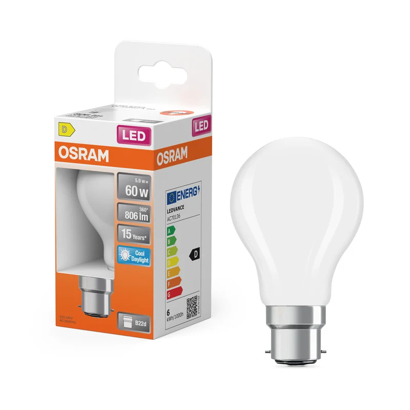 OSRAM LED Retrofit Classic A 5.9W 865 matt B22d