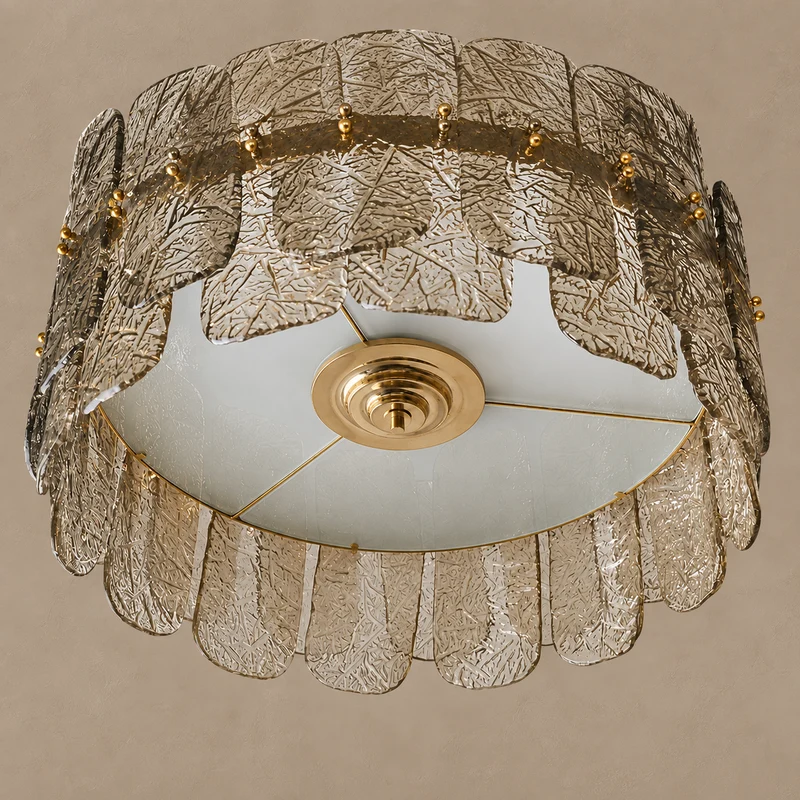 The Nocturne Chandelier | Smoky Art Glass & Brass | CLND007