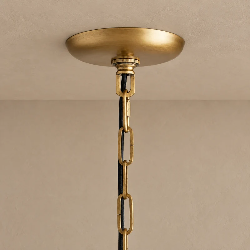 The Bellatrix Pendant | Clear Textured Glass & Brass | CLND023