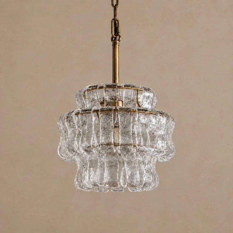 The Bellatrix Pendant | Amber Textured Glass & Bronze | CLND024