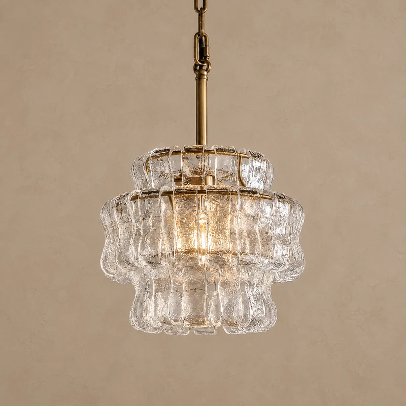 The Bellatrix Pendant | Amber Textured Glass & Bronze | CLND024