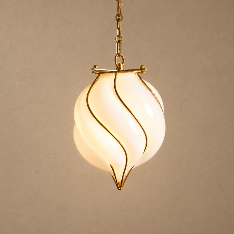 The Belluno Lantern | Glass & Brass Pendant | CLND038