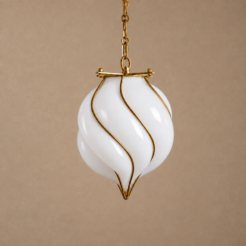The Belluno Lantern | Glass & Brass Pendant | CLND038