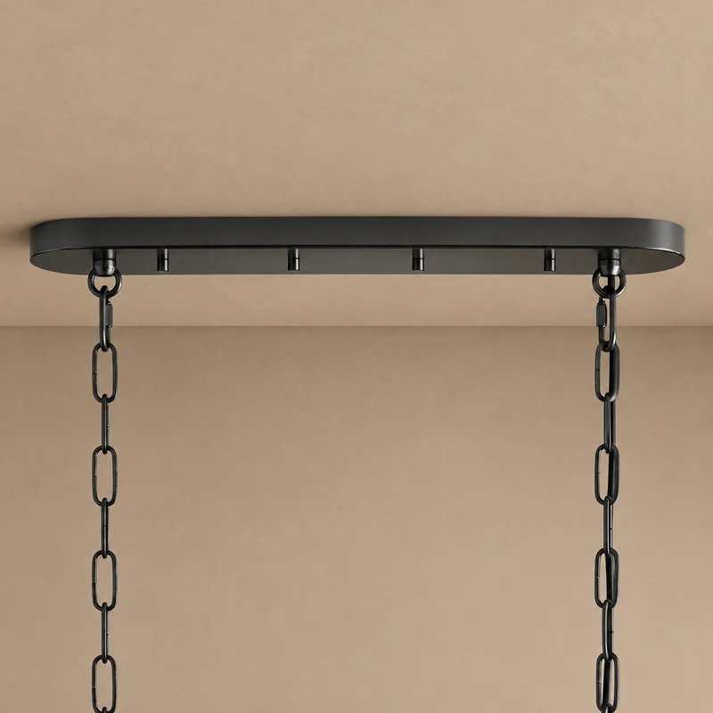 Bellatrix Long Chandelier | Clear Curved Glass | CLND021C