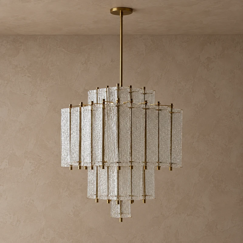 The Aurelia Chandelier | Hand-Blown Glass & Solid Brass | CLND002